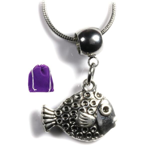 Parrot Fish Necklace - Fish Charm Pendant - Picture 1 of 8